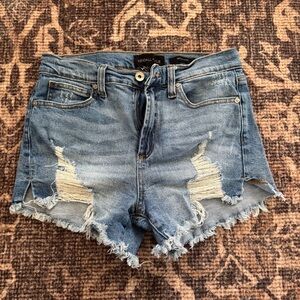 Kendall & Kylie Light Blue Frayed Jean Shorts